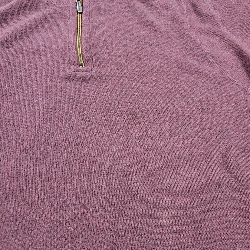 Tommy Bahama Sweater Mens 2XL Burgundy 1/4 Zip Preppy Long Sleeve Marks*